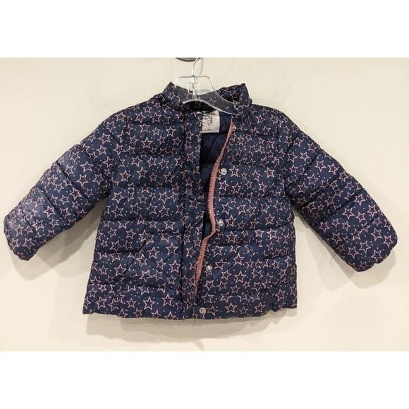 Zara Puffy Star Print Jacket Size 9-12 Months - Picture 1 of 5